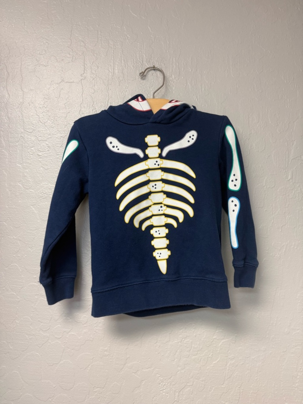 $20 ADD ON Mini Boden Navy Blue Skeleton Hoodie 2-3Y Hanna Andersson Zara
